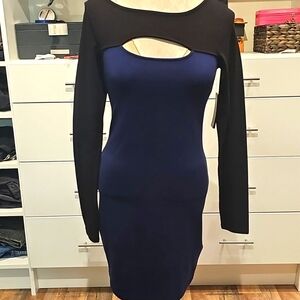 Guess key hole body con dress M